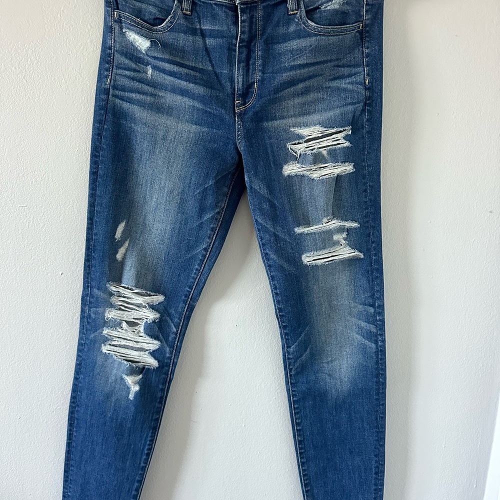 American Eagle Outfitters Blue Skinny Jeans Distressed